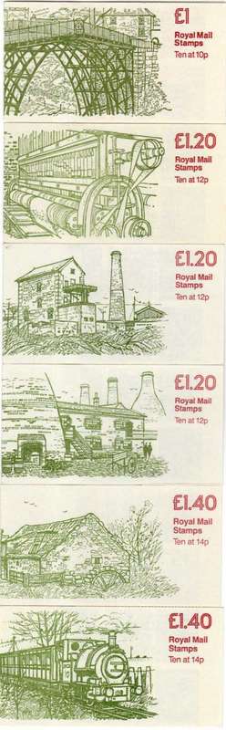 GREAT BRITAIN 1979-81 INDUSTRIAL ARCHAEOLOGY 1 GBP BOOKLETS SET OF 6 UMM. CAT 17,25 GBP (2018)