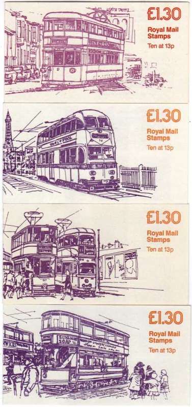 GREAT BRITAIN 1984-85 TRAM SERIES 1,30 GBP BOOKLETS SET OF 4 UMM. SG FL3-6. CAT 12 GBP (2018)