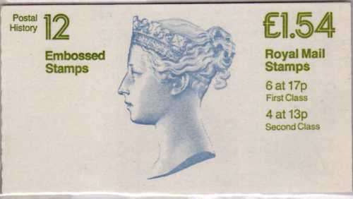 GREAT BRITAIN 1984 POSTAL HISTORY "VICTORIA EMBOSSED" 1,54 GBP BOOKLET UMM. SG FQ2. CAT 3 GBP (2018)