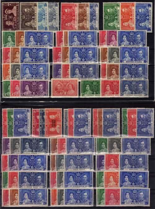 OMNIBUS 1937 CORONATION KGVI ALL 191 STAMPS (NO 2ND NEWFOUNDLAND SET OF 11) MAJORITY UMM REST MM.