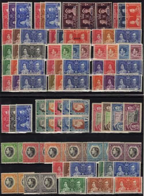 OMNIBUS 1937 CORONATION KGVI ALL 191 STAMPS (NO 2ND NEWFOUNDLAND SET OF 11) MAJORITY UMM REST MM.