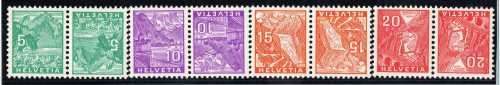 SWITZERLAND 1934 LANDSCAPES SET OF 4 TETE BECHE PAIRS LMM.