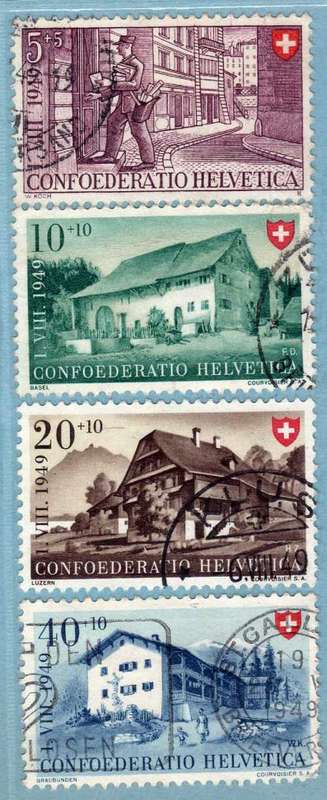 SWITZERLAND 1949 NATIONAL FETE AND YOUTH FUND SET OF 4 VFU. SG 506-509. CAT 25,60 GBP. (2013)