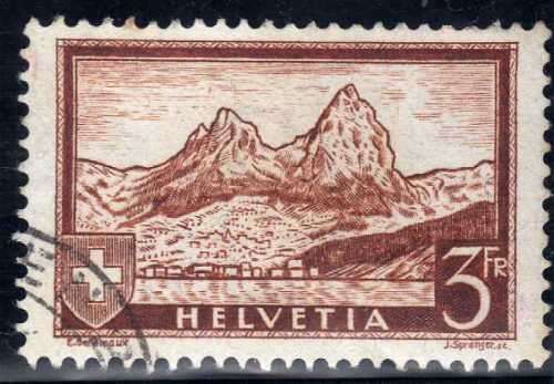 SWITZERLAND 1931 "THE MYTHEN" 3F VERY FINE USED. SG 335. CAT 7,25 POUNDS.