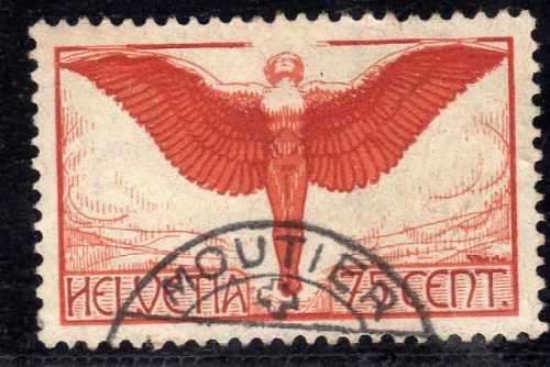 SWITZERLAND 1923 "AIR" 75c ORANGE AND PURPLE VERY FINE USED. SG 326. CAT 95 POUNDS. (2013)