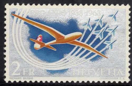 SWITZERLAND 1963 SPECIAL FLIGHTS "PRO AERO 1938-1963" 2FR UMM. SG 681. CAT 4,75 POUNDS. (2013)