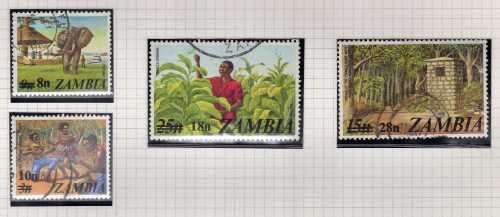 ZAMBIA 1979 SURCHARGE SET OF 4 VFU. SG 279-282. CAT 0,55 POUNDS. (2014)