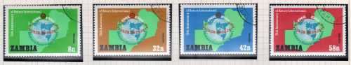 ZAMBIA 1980 75TH ANNIV OF ROTARY INTERNATIONAL SET OF 4 VFU. SG 306-309. CAT 1,60 POUNDS. (2014)