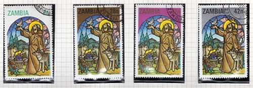 ZAMBIA 1980 50TH ANNIV OF CATHOLIC CHURCH COPPERBELT SET OF 4 VFU. SG 325-28 CAT 2,75 POUNDS. (2014)