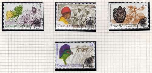 ZAMBIA 1983 COMMONWEALTH DAY SET OF 4 VFU. SG 379-382 CAT 5,75 POUNDS. (2014)