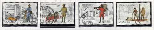 ZAMBIA 1985 POST & TELECOM CORP 10TH ANNIV SET OF 4 VFU. SG 441-444. CAT 6,25 POUNDS. (2014)