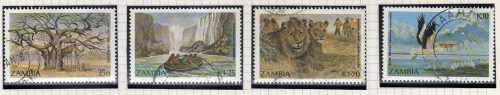 ZAMBIA 1987 TOURISM SET OF 4 VFU. SG 503-506. CAT 12,30 POUNDS. (2014)