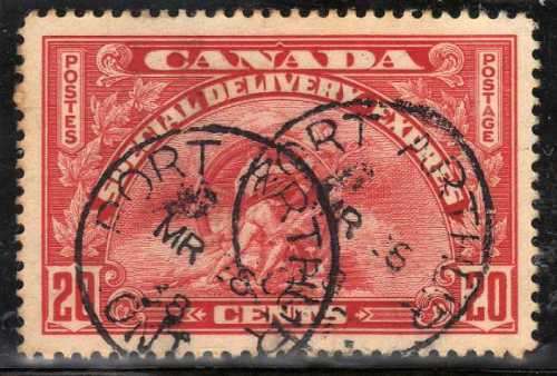CANADA 1935 SPECIAL DELIVERY 20c VERY FINE USED. SG S8. CAT 4,50 POUNDS.