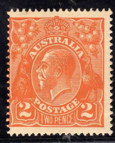 AUSTRALIA 1918 DEFIN 2d BROWN ORANGE CLEAN MOUNTED MINT. SG 62. CAT 14 POUNDS. (2018)