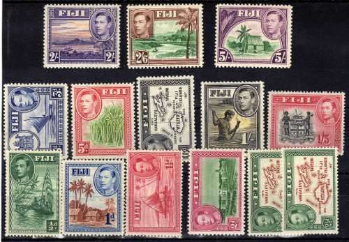 FIJI 1938 DEFIN PART SET OF 14 LMM(*). CAT 39,50 POUNDS.