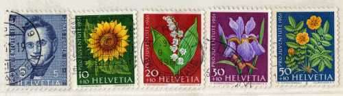 SWITZERLAND 1961 "PRO JUVENTUTE" SET OF 5 VFU. SG J187-J191. CAT 7,80 POUNDS.
