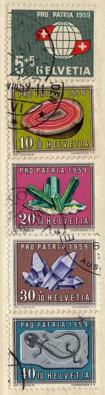 SWITZERLAND 1959 PRO-PATRIA SET OF 5 VFU. SG 601-605. CAT 11,25 POUNDS.