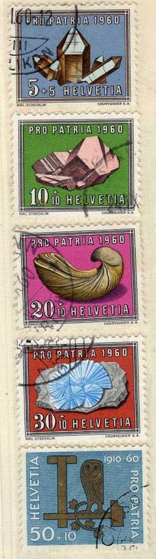 SWITZERLAND 1960 PRO-PATRIA SET OF 5 VFU. SG 636-640. CAT 15,10 POUNDS.