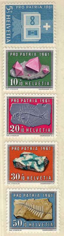 SWITZERLAND 1961 PRO-PATRIA SET OF 5 UMM. SG 648-652. CAT 6,40 POUNDS.