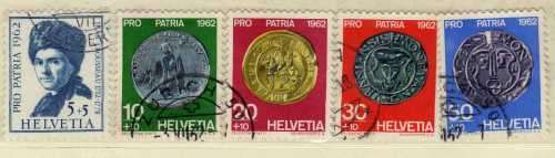 SWITZERLAND 1962 PRO-PATRIA SET OF 5 VFU. SG 663-667. CAT 6,15 POUNDS.