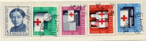 SWITZERLAND 1963 PRO-PATRIA SET OF 5 VFU. SG 676-680. CAT 5,80 POUNDS.