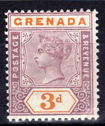 GRENADA 1895 DEFIN 3d MOUNTED MINT. SG 52. CAT 6,50 POUNDS. (2018)