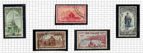 NEW ZEALAND 1950 "CANTERBURY CENTENNIAL" SET OF 5 VFU. SG 703-707. CAT 5 POUNDS. (2022)