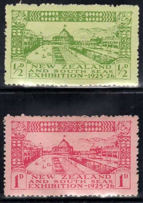 NEW ZEALAND 1925 DUNEDEN EXHIBITION SHORT SET OF 2 MOUNTED MINT. SG 463-4. CAT 7,25 POUNDS. (2018)