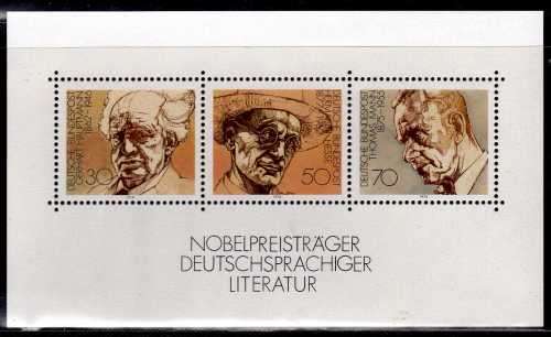 GERMANY WEST 1978 GERMAN NOBEL PRIZE WINNERS FOR LITERATURE MINI SHEET UMM. SG MS1853.