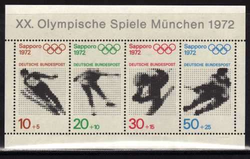GERMANY WEST 1971 OLYMPIC GAMES 1972 MINI SHEET UMM. SG MS1593.