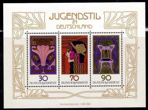 GERMANY WEST 1977 GERMAN "NOUVEAU" ART MINI SHEET UNMOUNTED MINT. SG MS1815. Mi BLOCK 14.