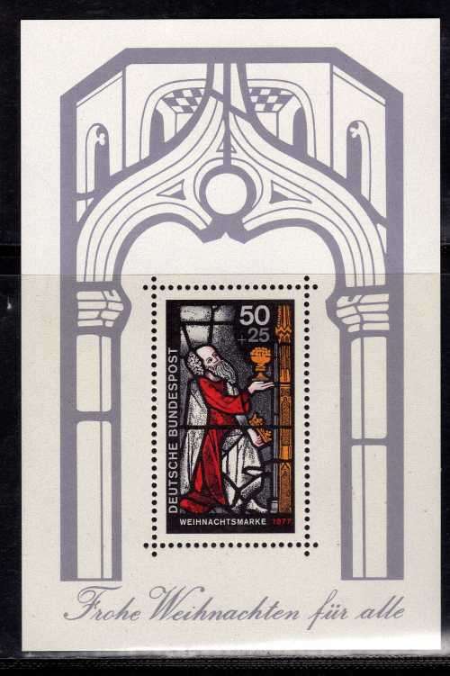GERMANY WEST 1977 CHRISTMAS MINI SHEET UNMOUNTED MINT. SG MS1845. Mi BLOCK 13.