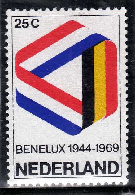 NETHERLANDS 1969 25th ANNIV OF "BENELUX" CUSTOMS UNION 25c LMM. SG 1095. Mi 926.