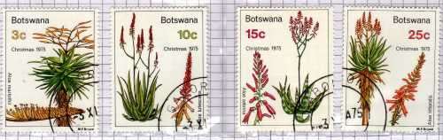 BOTSWANA 1975 "ALOES" SET OF 4 VFU. SG 354-7. CAT 1,75 POUNDS. (2014)