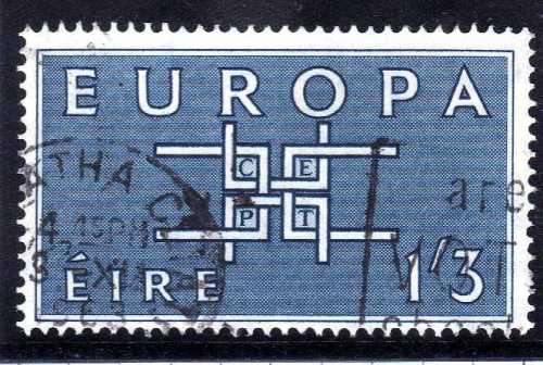 IRELAND 1963 "EUROPA" 1/3d BLUE VERY FINE USED. SG 196. CAT £3,50 (2022)