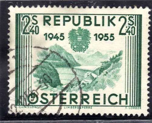 AUSTRIA 1955 10th ANNIV OF RE-ESTABLISHMENT OF REPUBLIC. SG 1273. CAT £9,75. (2012)