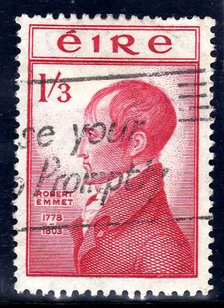 IRELAND 1953 "150TH DEATH ANNIV OF EMMET" 1/3d CARMINE VFU. SG 157. CAT £12 (2022)