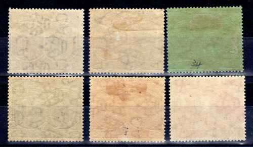 ST KITTS-NEVIS 1920-22 KGV SELECTION OF 6 MOUNTED MINT STAMPS. SG 24-28 & 31. CAT 23,50 POUNDS(2018)
