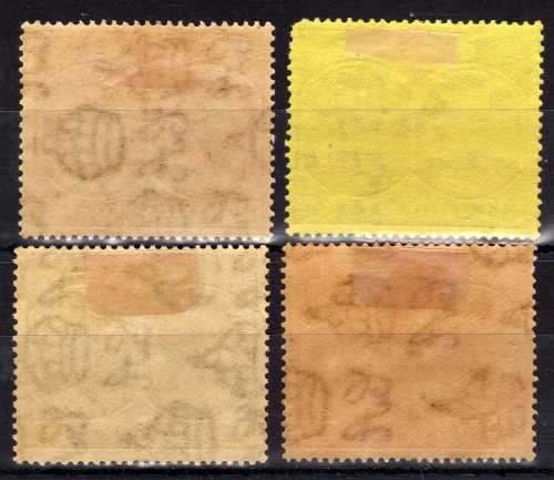 ST KITTS-NEVIS 1921-29 KGV SELECTION OF 4 MM. SG 37, 38, 40a & 45a. CAT 8,25 POUNDS. (2018)
