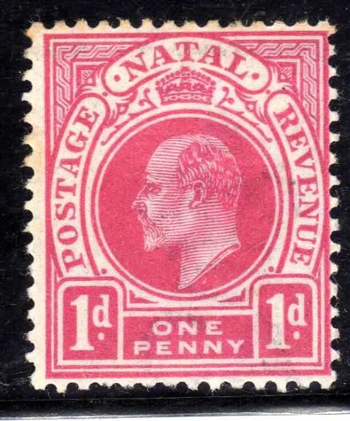 NATAL 1902-03 KEVII DEFIN W/MARK CROWN OVER CA 1d LMM. SACC 110. CAT R200.