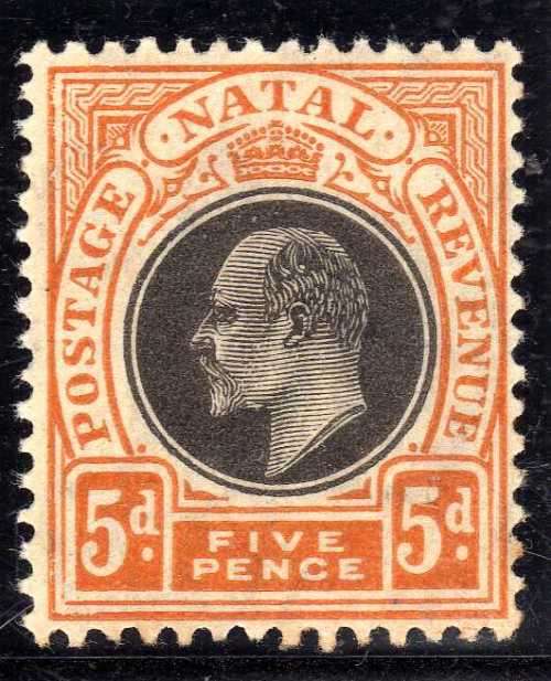 NATAL 1904-8 KEVII DEFIN W/MARK MULTI CROWN CA 5d LMM. SACC 134. CAT R100.