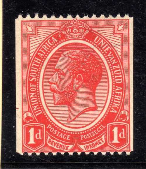 SOUTH AFRICA 1913 DEFIN 1d COIL STAMP LMM. SACC 18. CAT R100. (SACC 2019-20)