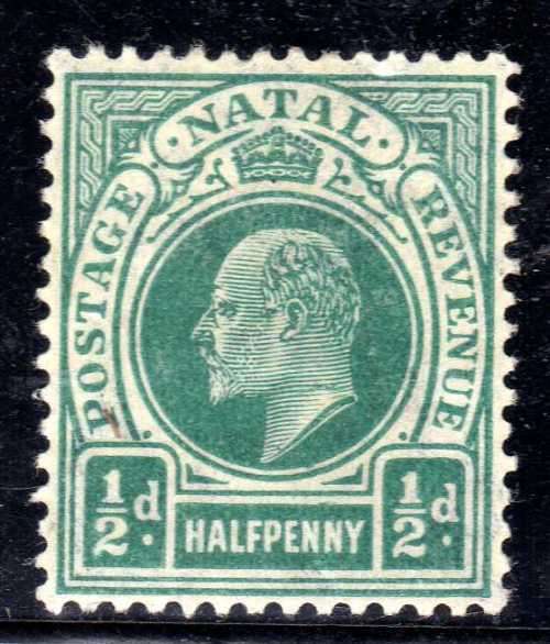 NATAL 1904-08 KEVII DEFIN W/MARK MULTI CROWN CA 1/2d MM. SACC 129. CAT R150. (2019/20)
