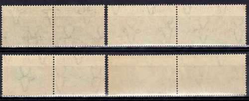 SOUTH AFRICA 1938 VOORTREKKER CENT MEM FUND SET OF 4 PAIRS UMM. SACC 75-78. CAT R1180 (SACC 2019/20)