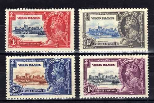 BRITISH VIRGIN ISLANDS 1935 KGV SILVER JUBILEE SET OF 4 LMM. SG 103-6. CAT 25 POUNDS. (2018)