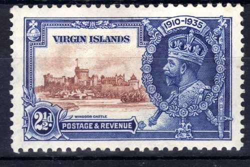 BRITISH VIRGIN ISLANDS 1935 KGV SILVER JUBILEE 2,5d MM. SG 105. CAT 4,75 POUNDS. (2018)