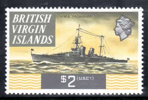 BRITISH VIRGIN ISLANDS 1970 SHIPS DEFIN $2 UMM. SG 254. CAT 7,50 GBP. (2018)