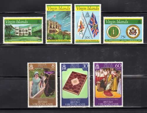 BRITISH VIRGIN ISLANDS 1976 2 SETS LMM. SG 360-6. CAT 95p. (2012)