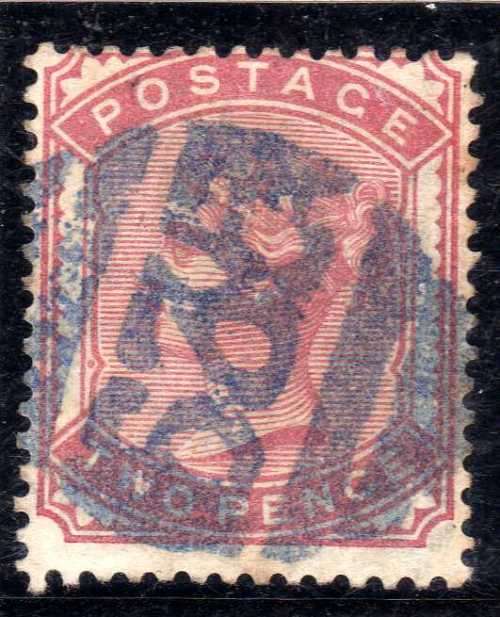 GREAT BRITAIN 1880-81 2d DEEP ROSE GOOD STRUCTURE BUT HEAVY CANCEL. SG 168a. CAT 120 POUNDS. (2018)