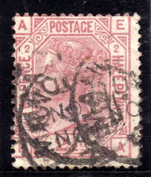 GREAT BRITAIN 1873-80 2,5d ROSY MAUVE PLATE 2 GOOD USED. SG 139. CAT 120 POUNDS. (2018)